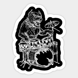 SEEMBO Pitbull Playing Drums Drummer Musician Drumming Band Sticker